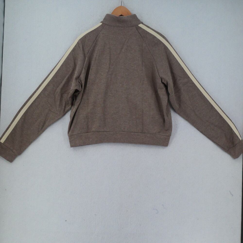 NEW Halara Women's XL Ribbed Stand Collar Long Sleeve  Jacket Brown - Picture 9 of 11